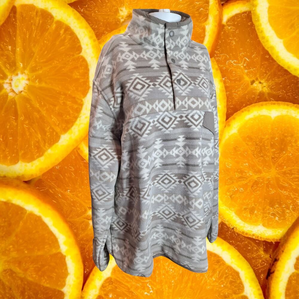 Southern Grit Women's Fleece Snap Aztec Pullover Southwestern Sweatshirt Size XL